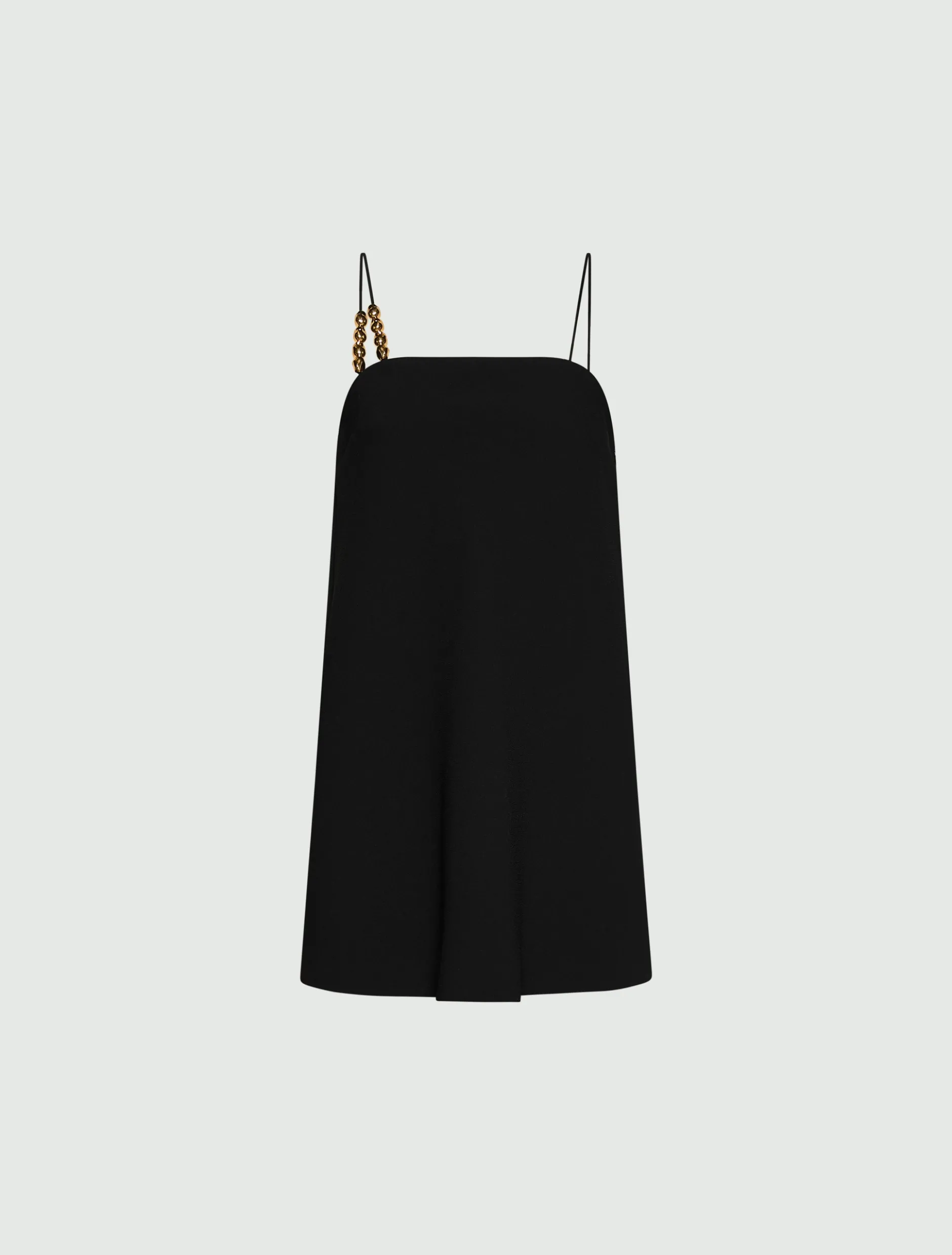 Abito a bustino in envers satin - NERO