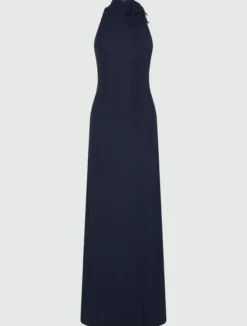 Abito aderente con spilla a fiore - BLU