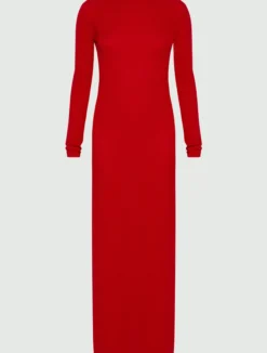 Abito aderente in cashmere - ROSSO