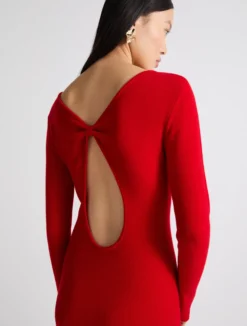 Abito aderente in cashmere - ROSSO