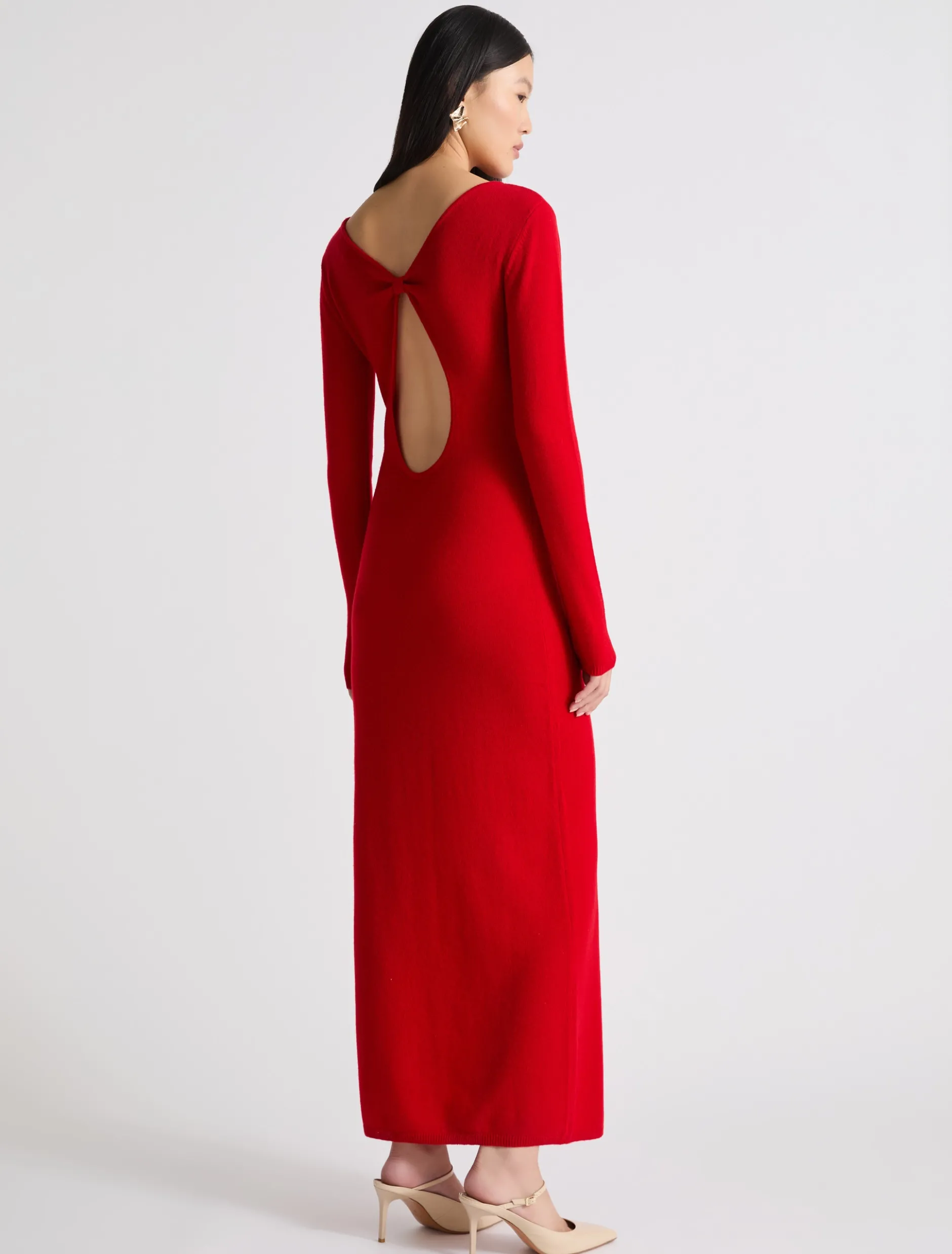 Abito aderente in cashmere - ROSSO