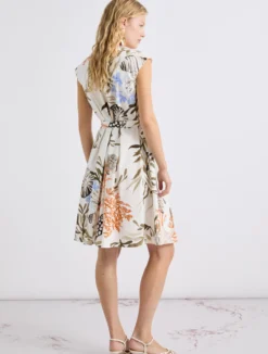 Abito a portafoglio in popeline - BIANCO OTTICO