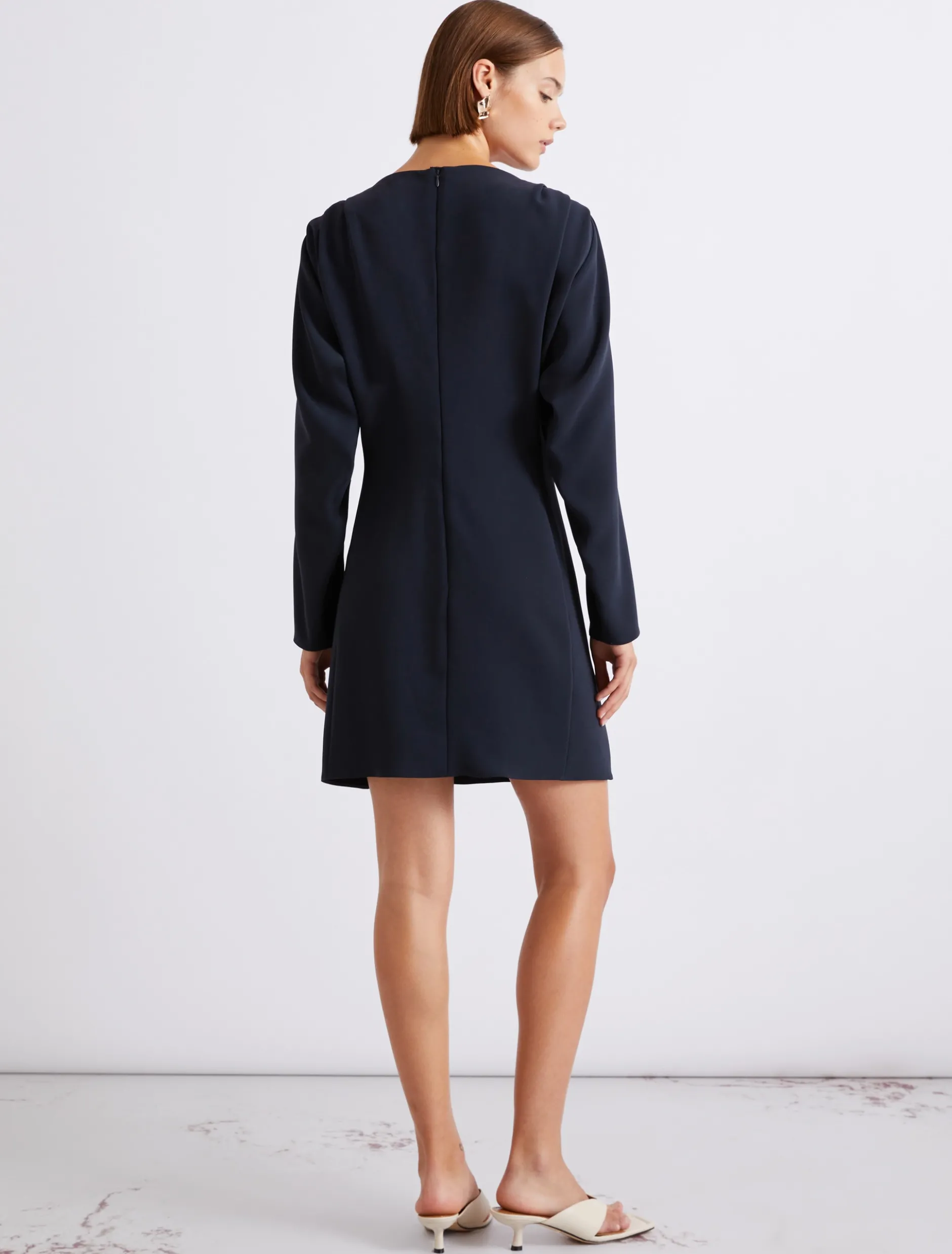 Abito con arriccio in cady - BLU