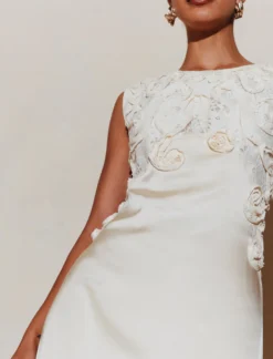 Abito con ricamo Cornely - BIANCO LANA