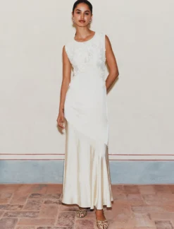 Abito con ricamo Cornely - BIANCO LANA