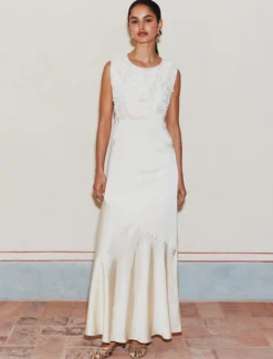 Abito con ricamo Cornely - BIANCO LANA