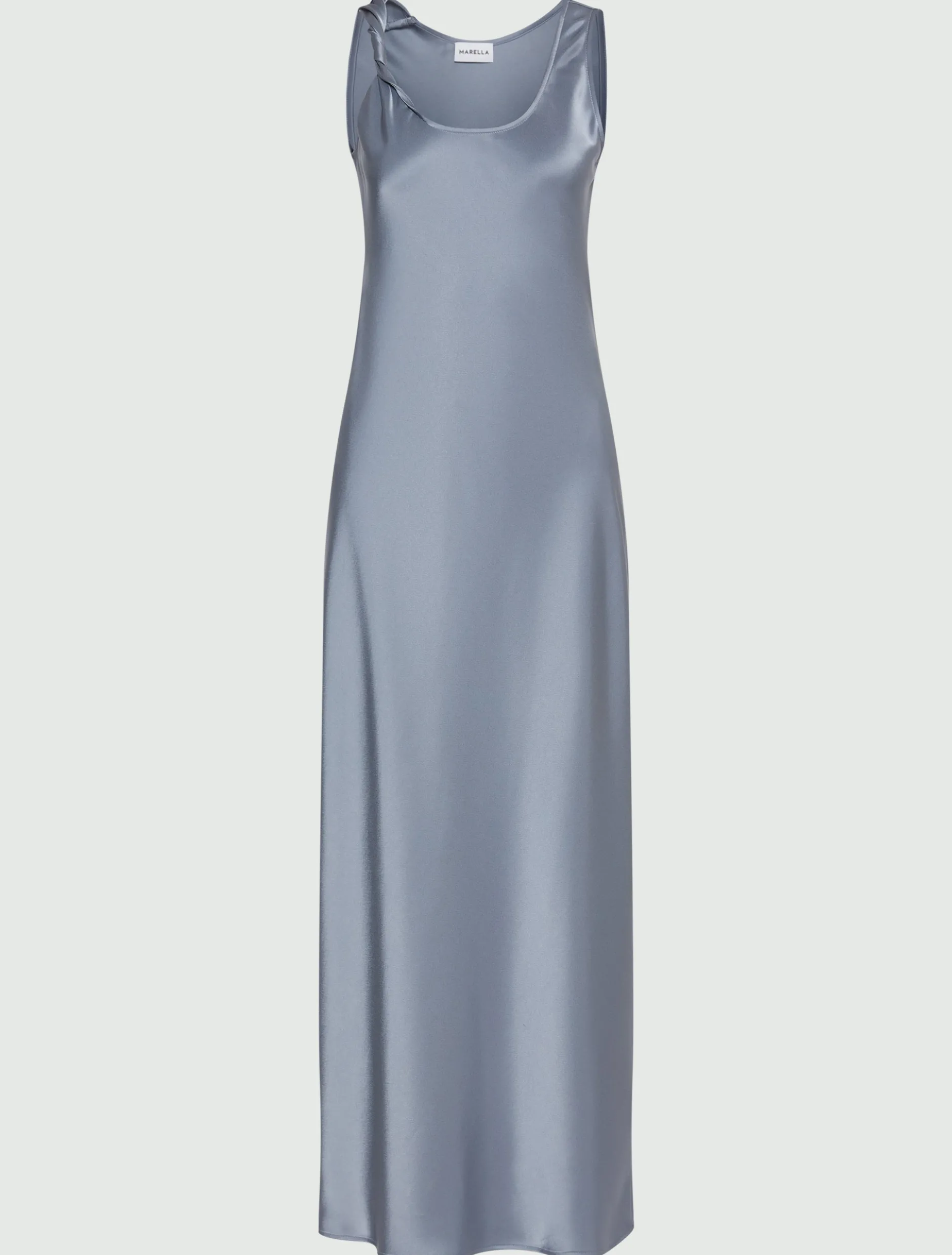 Abito con spalline in satin - AZZURRO