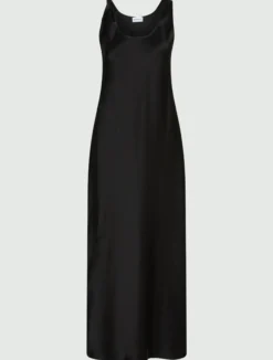 Abito con spalline in satin - NERO