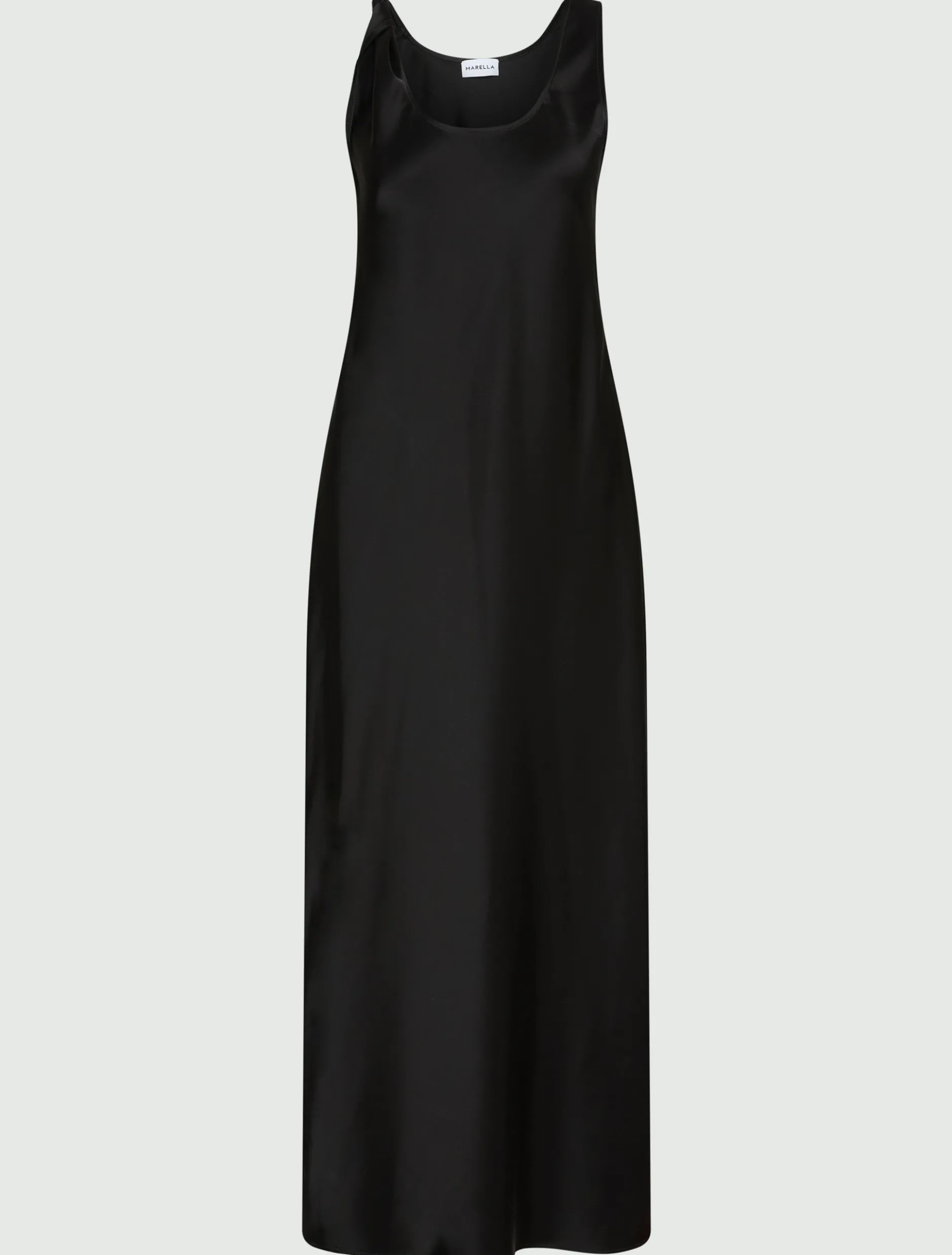 Abito con spalline in satin - NERO