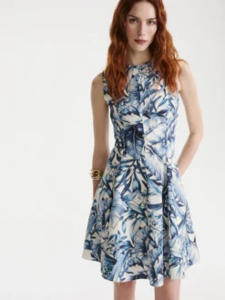 Abito corto fit and flare - Azzurro
