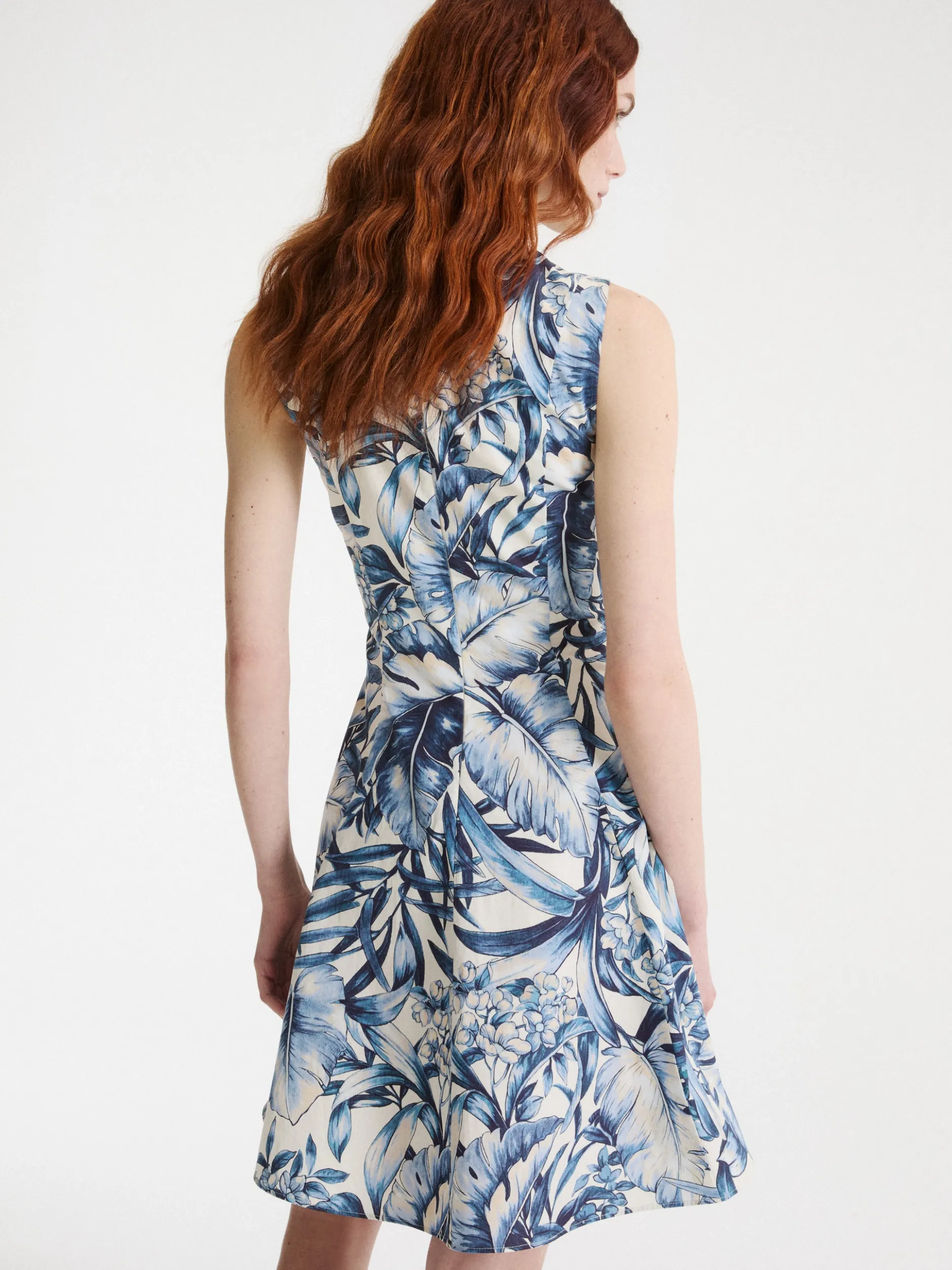 Abito corto fit and flare - Azzurro