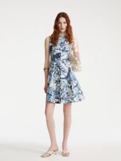 Abito corto fit and flare - Azzurro