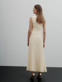 Abito doppio materiale - BIANCO LANA