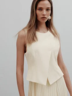Abito doppio materiale - BIANCO LANA