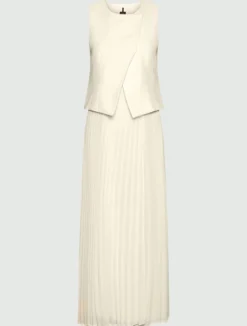 Abito doppio materiale - BIANCO LANA