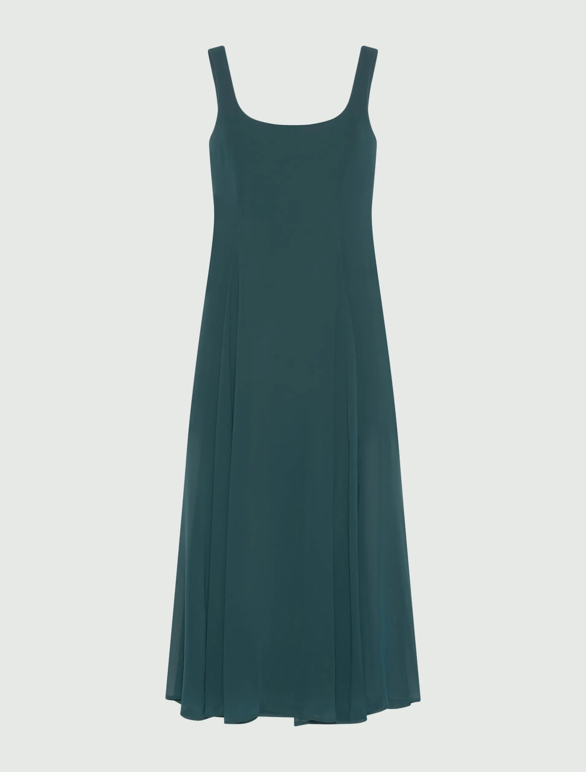Abito fit and flare in georgette - BLU PAVONE