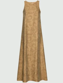 Abito fluido in jacquard - BEIGE