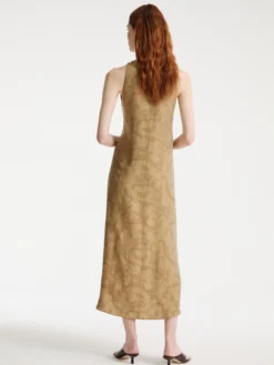 Abito fluido in jacquard - BEIGE