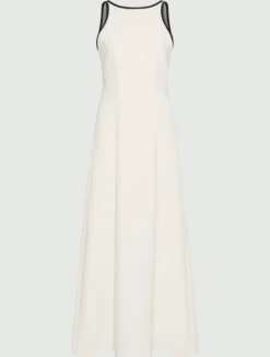 Abito in envers satin con schiena scoperta - BIANCO LANA