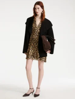 Abito in georgette con balze - BEIGE