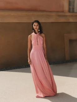 Abito in jersey con incrocio - ROSA INTENSO