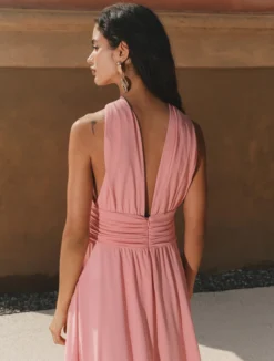 Abito in jersey con incrocio - ROSA INTENSO