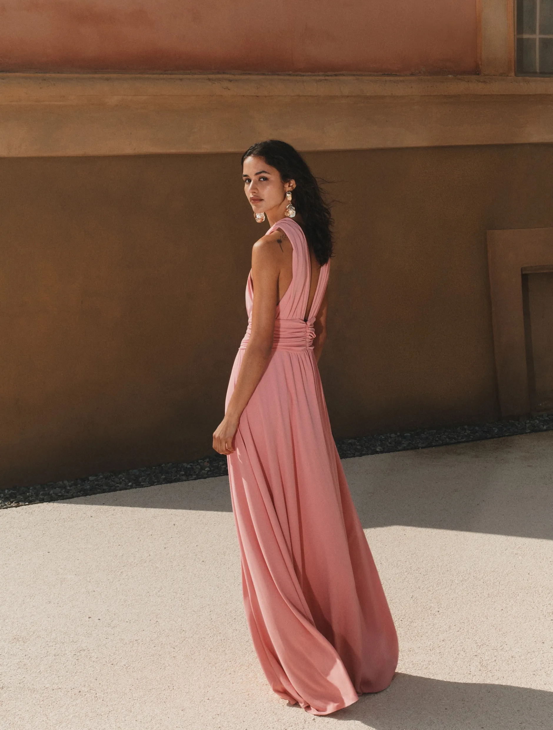 Abito in jersey con incrocio - ROSA INTENSO