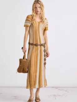 Abito in jersey con lurex - ZAFFERANO