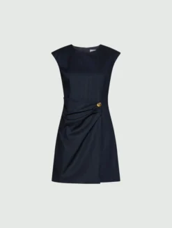 Abito in saglia effetto resca - NAVY