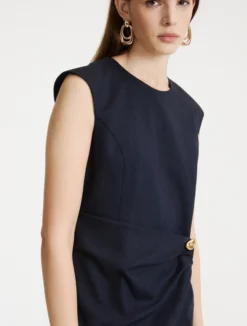Abito in saglia effetto resca - NAVY