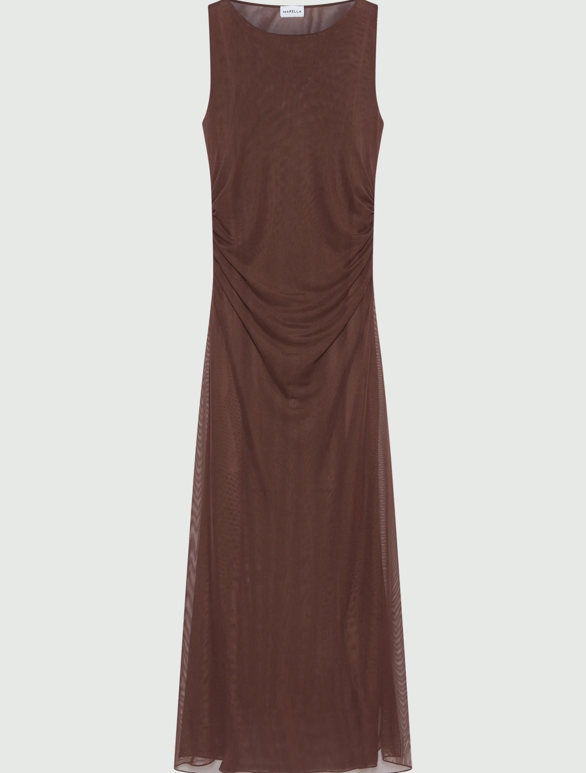 Abito in tulle foderato - MARRONE