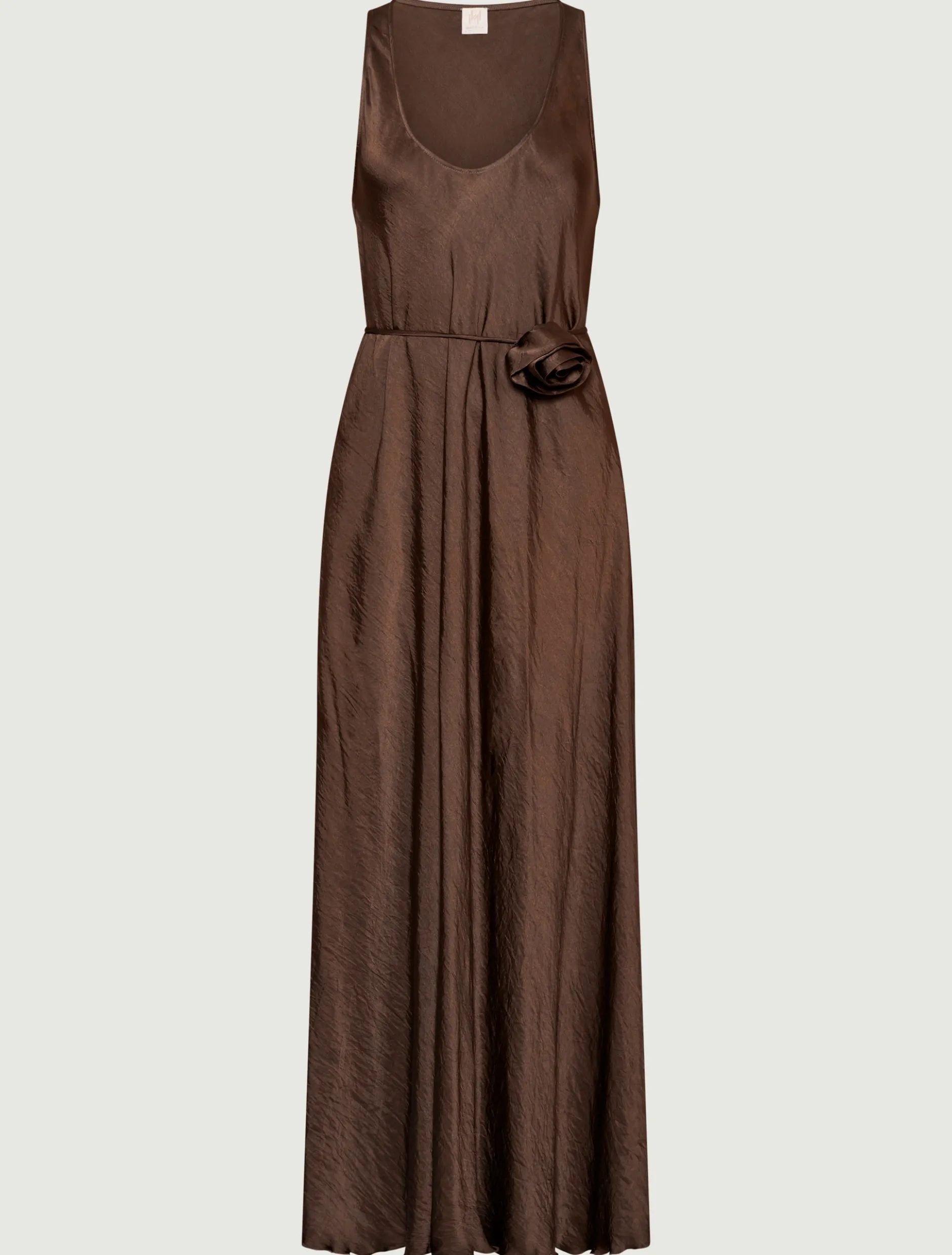 Abito in twill crinckle - MARRONE