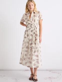 Abito in voile di cotone e seta - BIANCO LANA