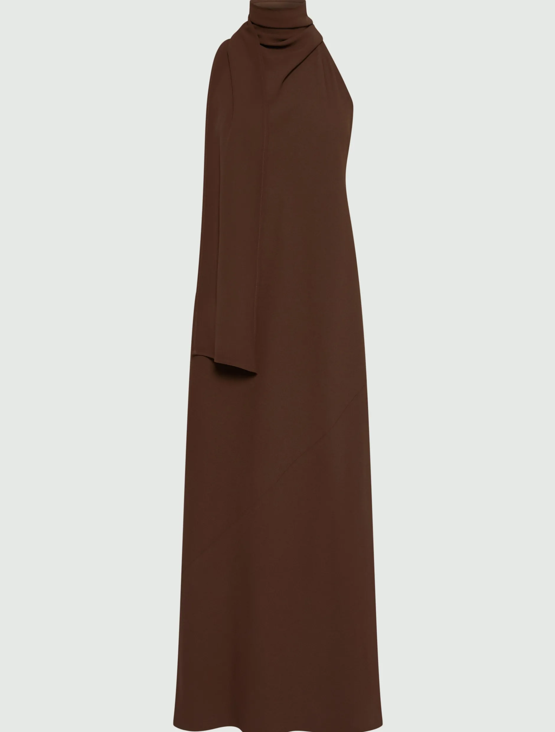 Abito longuette in envers satin - MARRONE