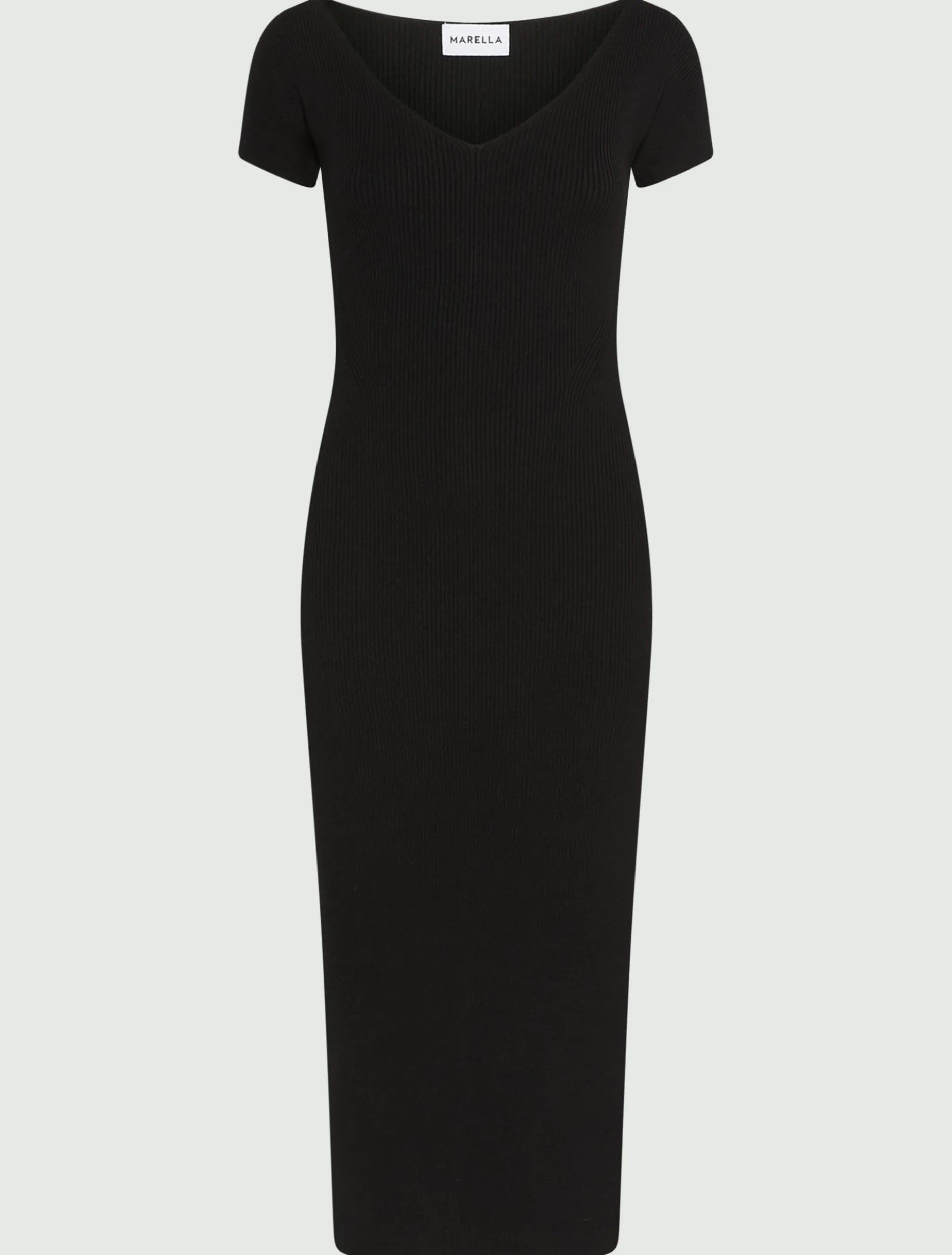 Abito longuette in maglia di viscosa - NERO