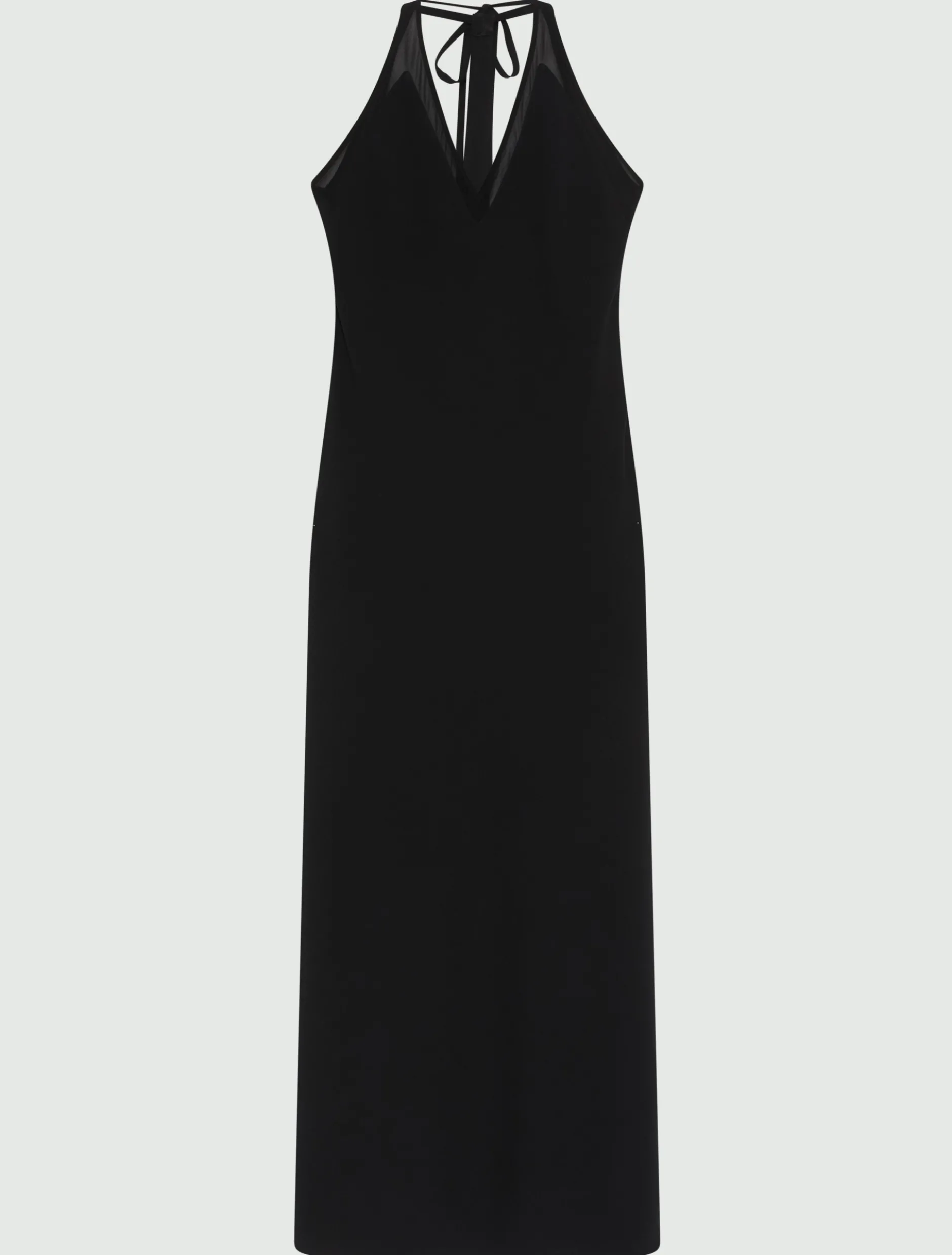 Abito lungo in envers satin - NERO