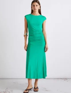 Abito lungo in jersey - VERDE SMERALDO
