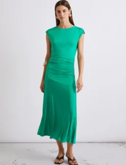 Abito lungo in jersey - VERDE SMERALDO