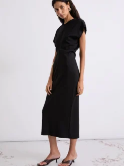 Abito midi in jersey - NERO