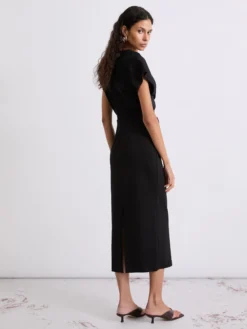 Abito midi in jersey - NERO