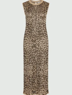 Abito midi in maglia jacquard - BEIGE