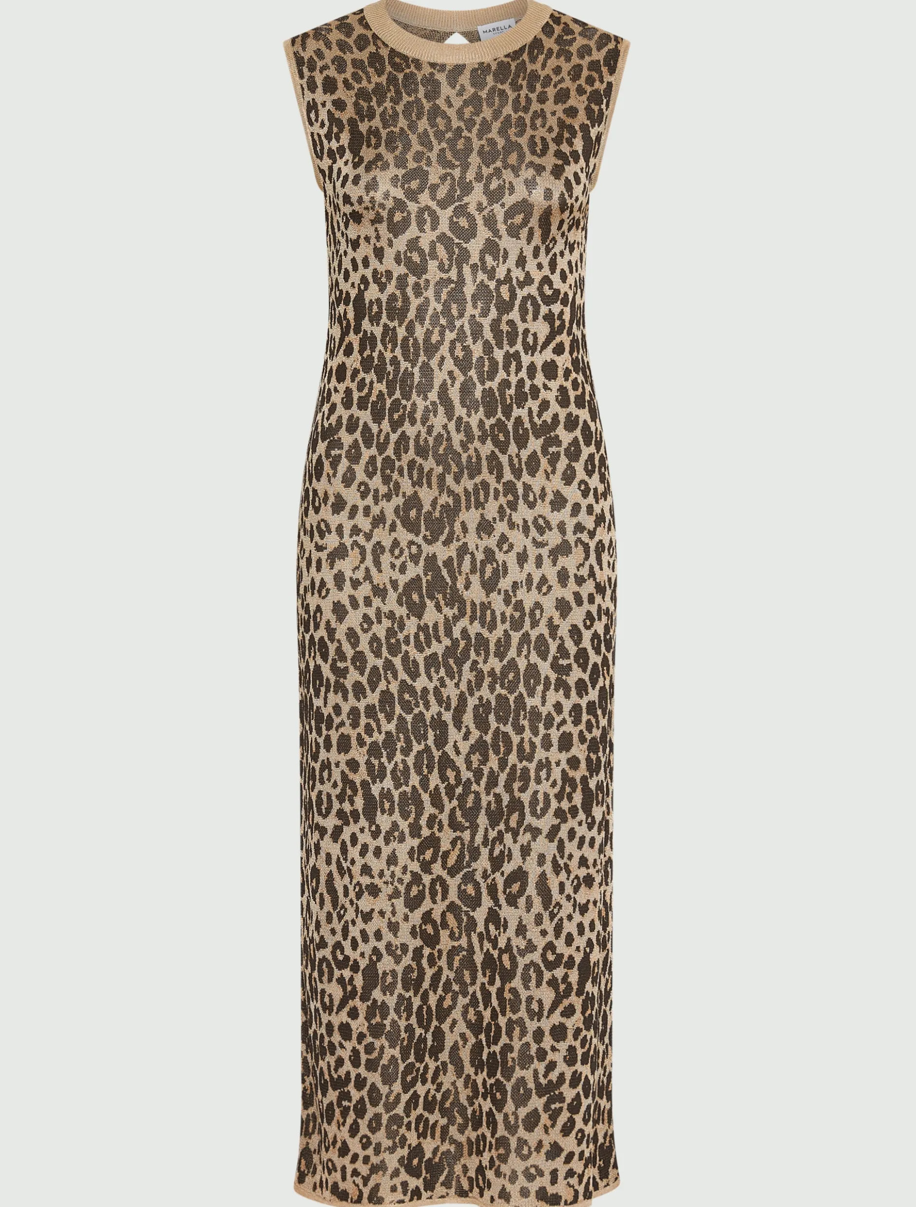 Abito midi in maglia jacquard - BEIGE