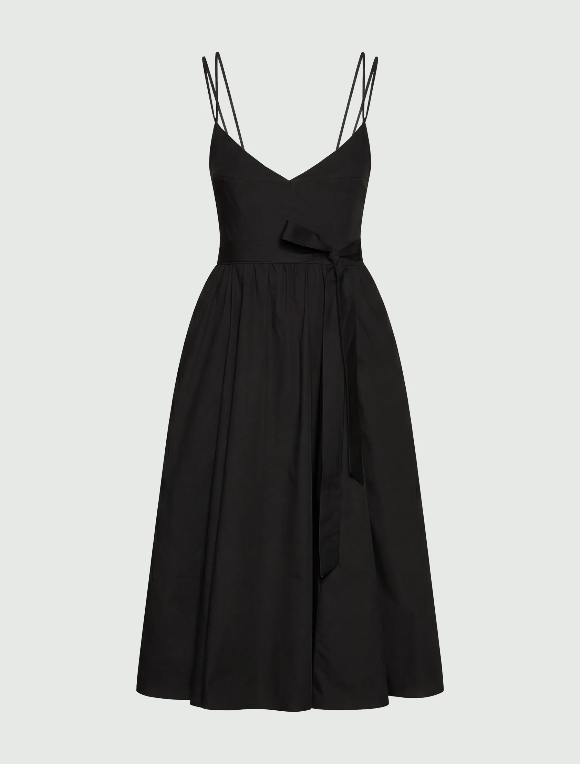 Abito midi in popeline - Nero