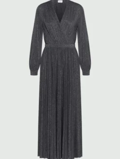 Abito plissettato in jersey lurex - BLU NOTTE