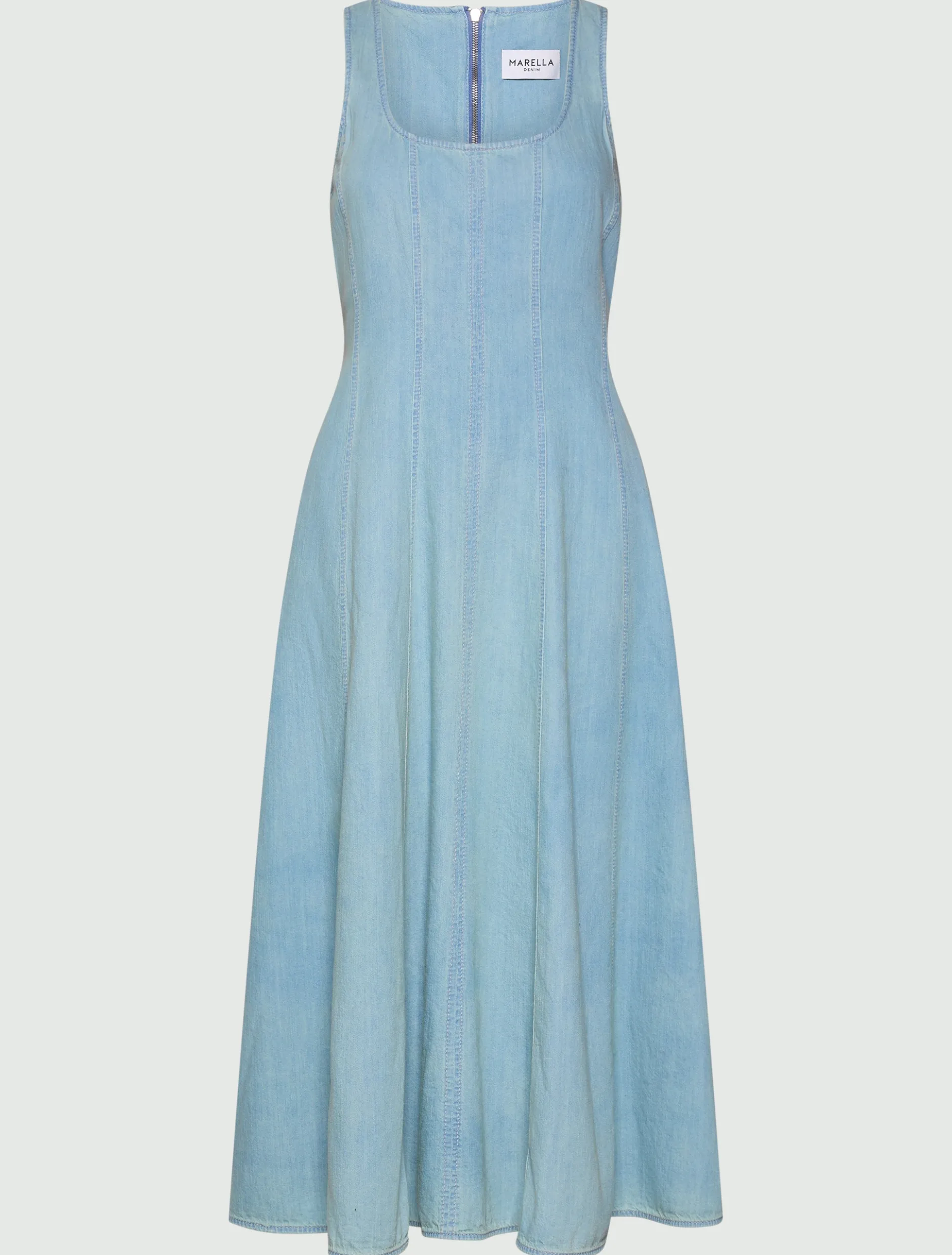 Abito sagomato in denim fluido - BLUE JEANS
