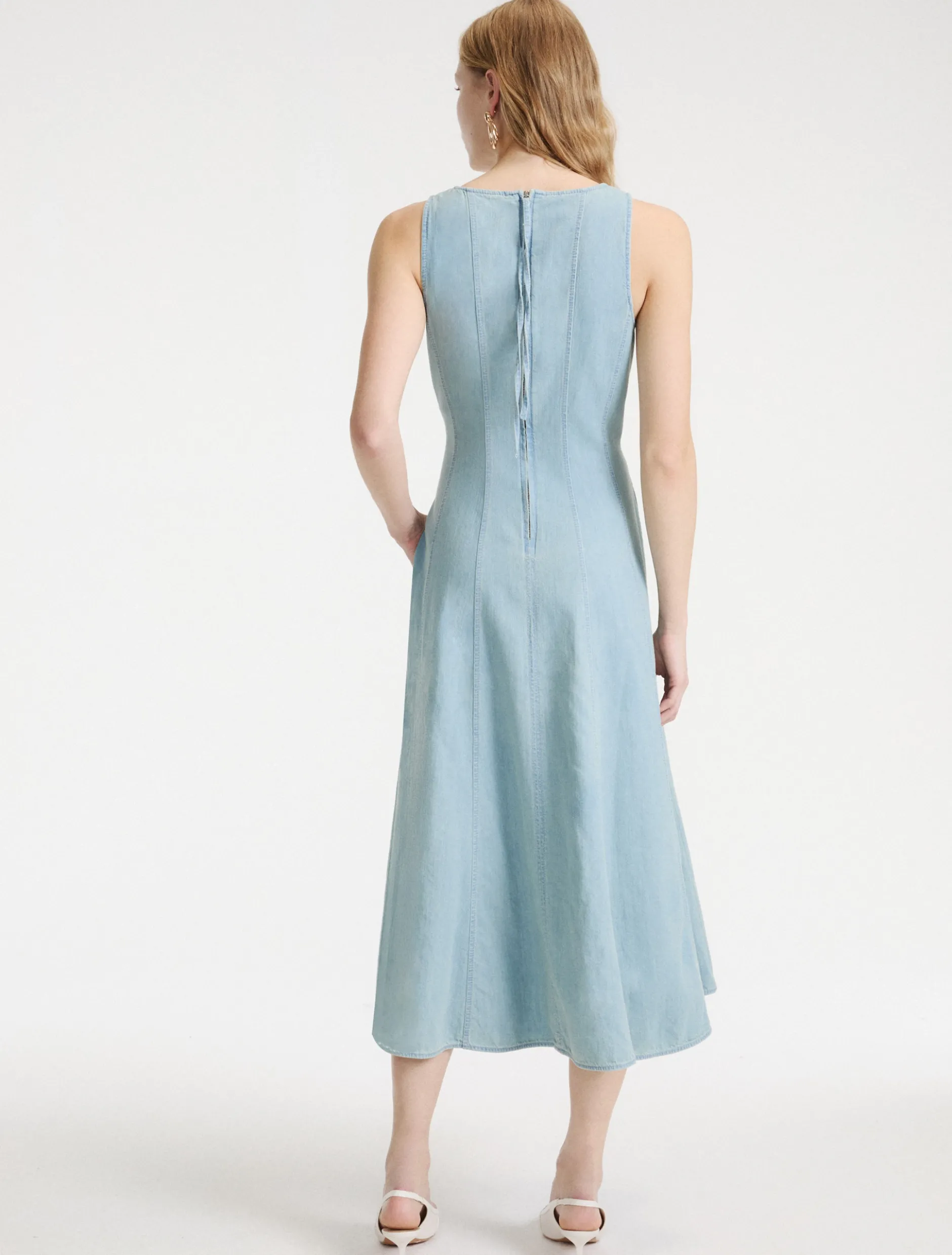 Abito sagomato in denim fluido - BLUE JEANS