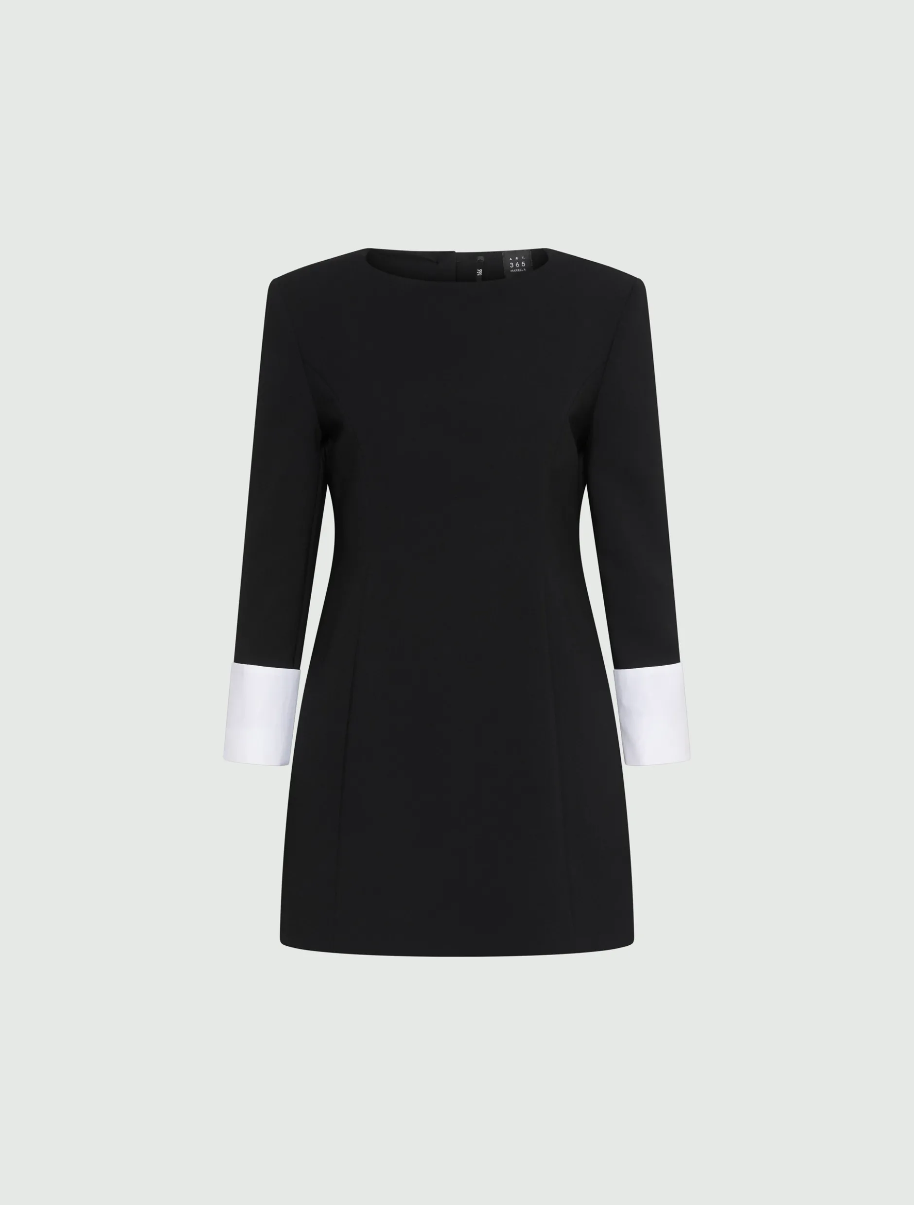 Abito sagomato in envers satin - NERO