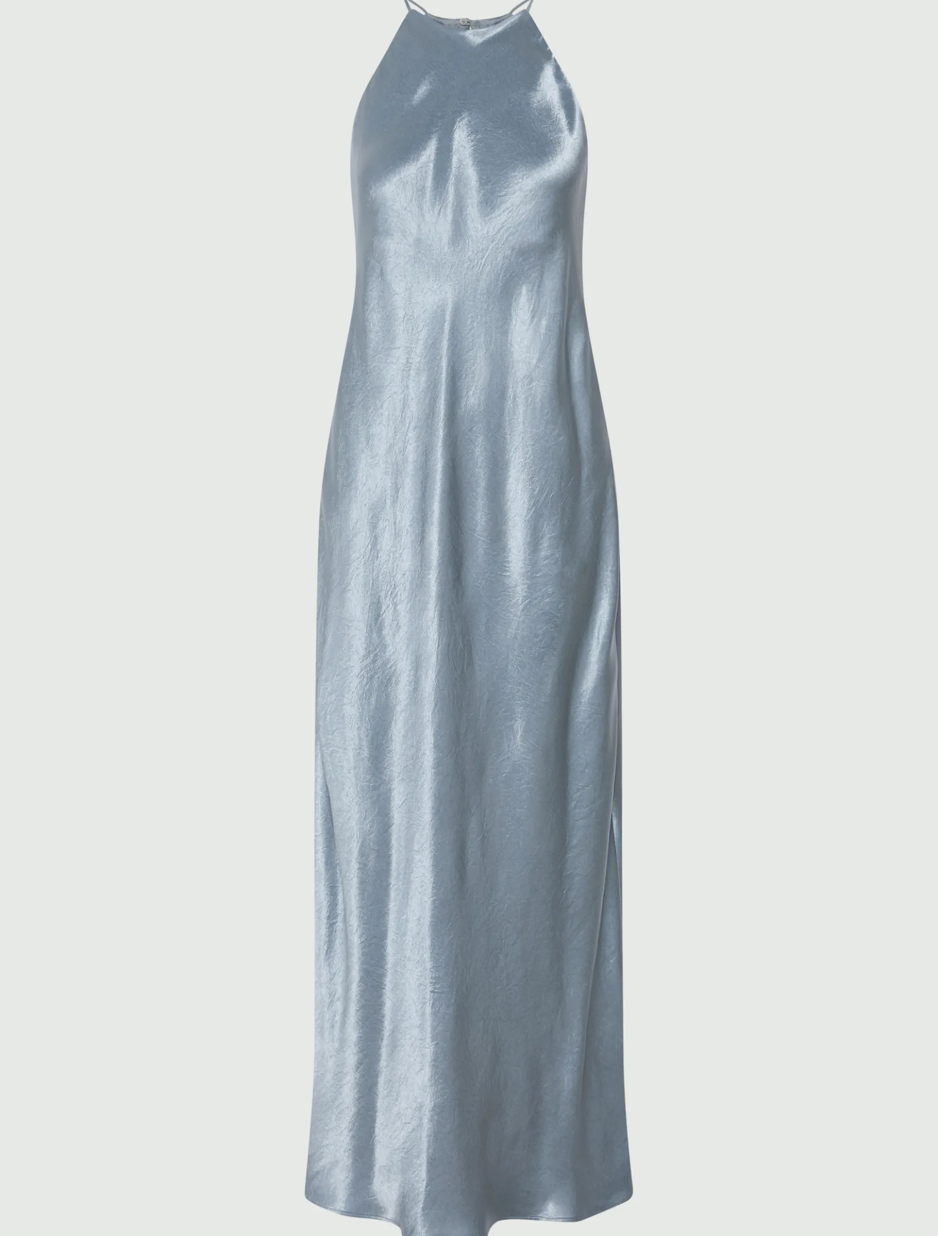 Abito smanicato in raso - AZZURRO POLVERE
