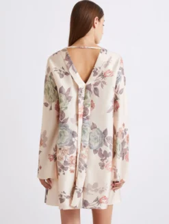 Abito svasato in twill di seta - CIPRIA