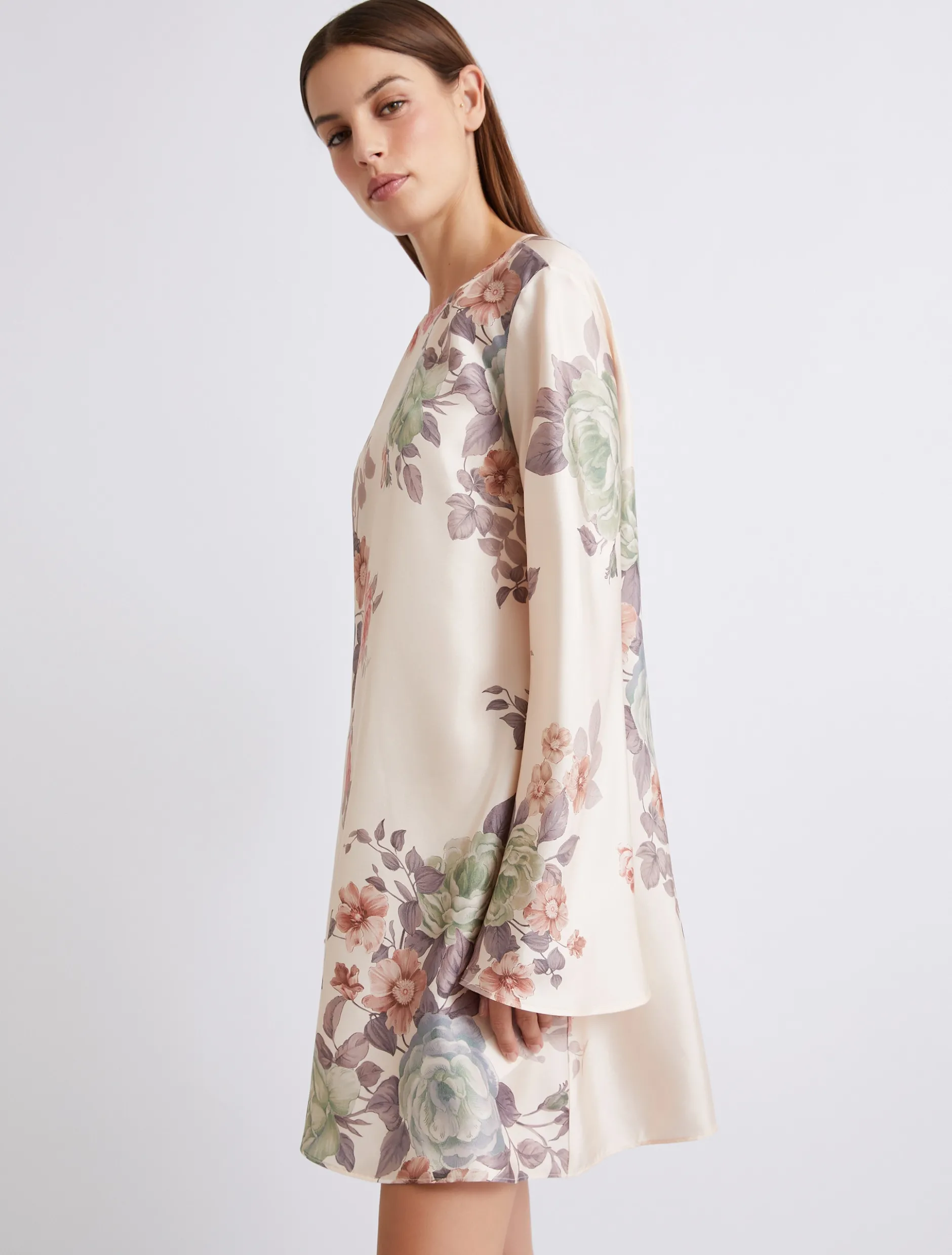 Abito svasato in twill di seta - CIPRIA